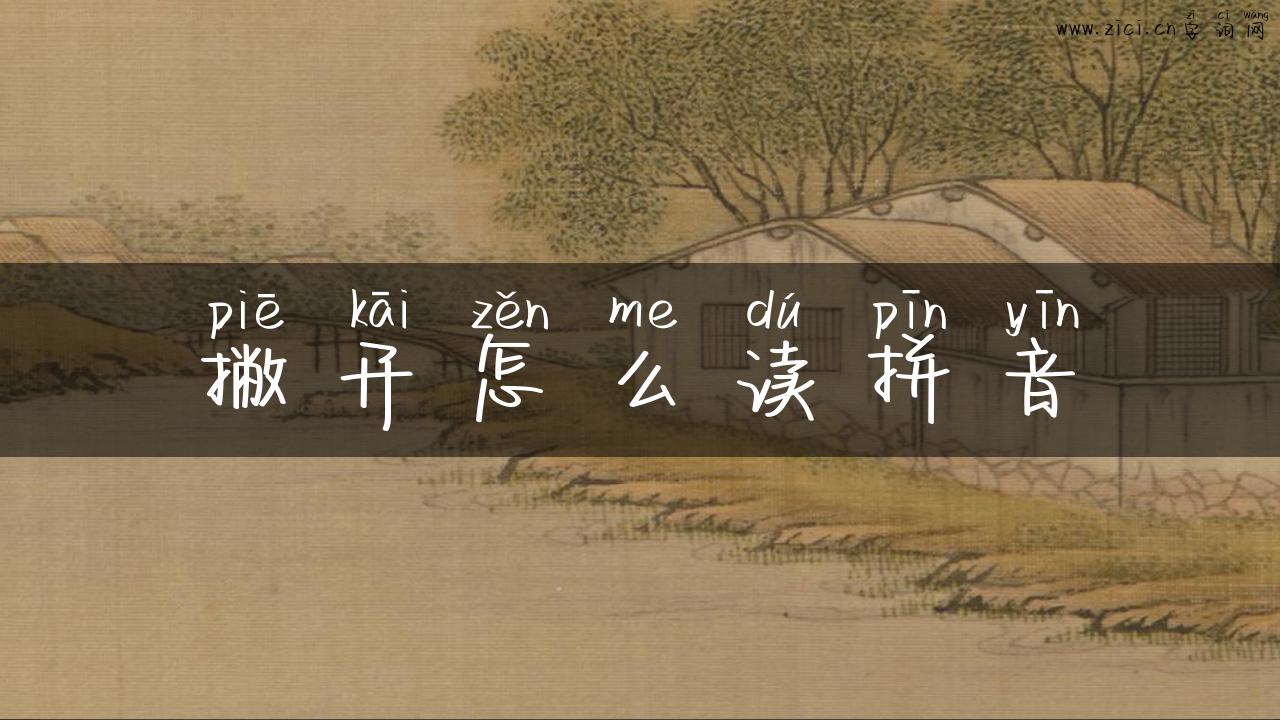 撇开怎么读拼音