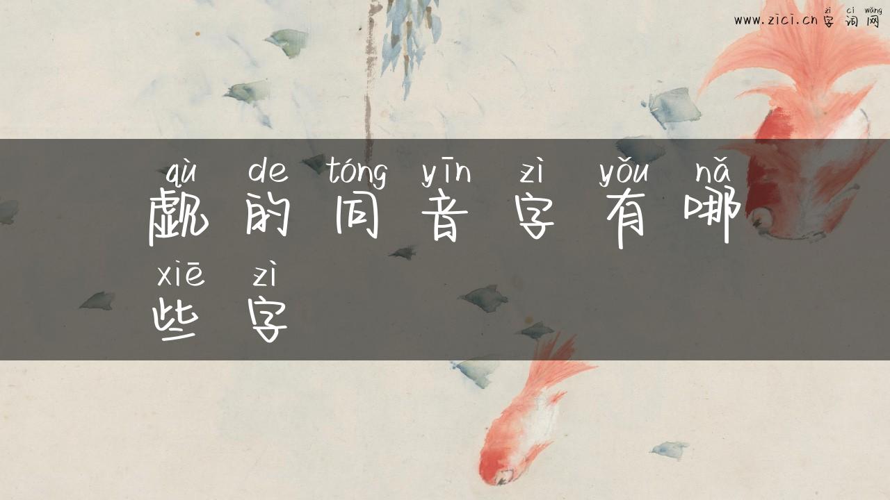 觑的同音字有哪些字