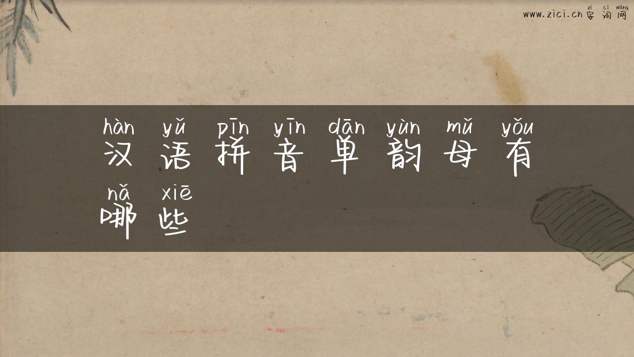 汉语拼音单韵母有哪些