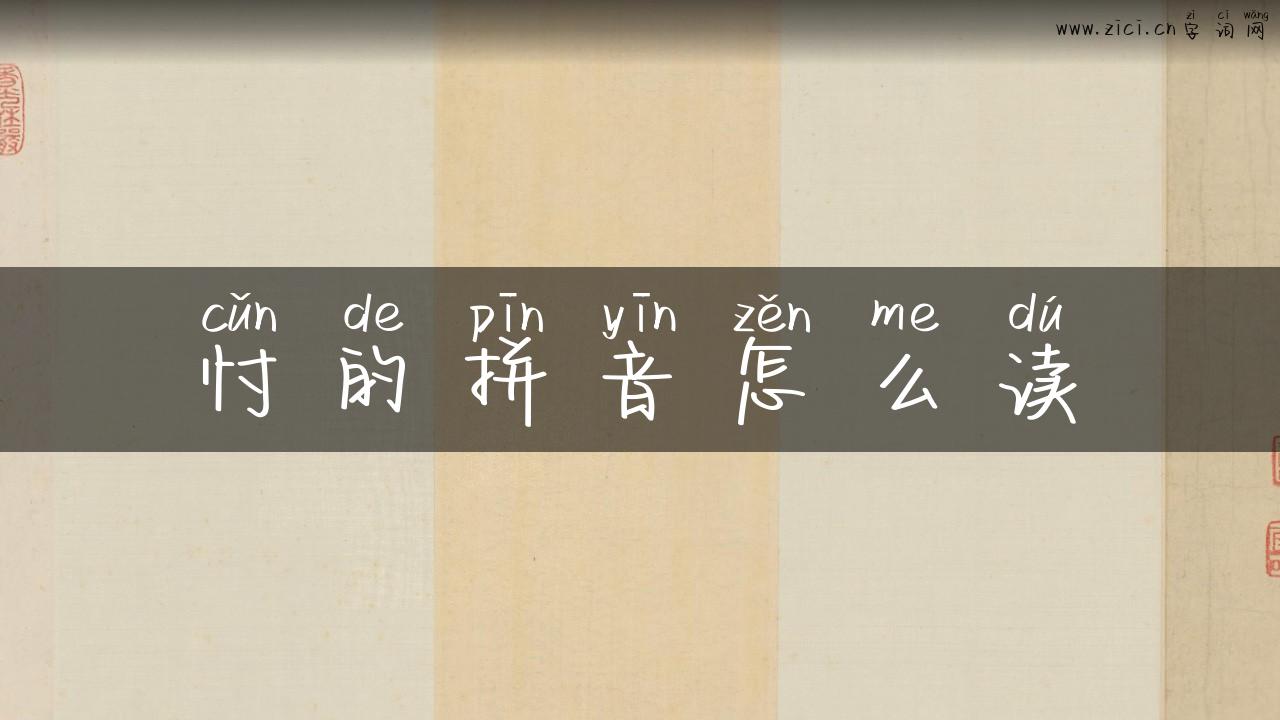 忖的拼音怎么读