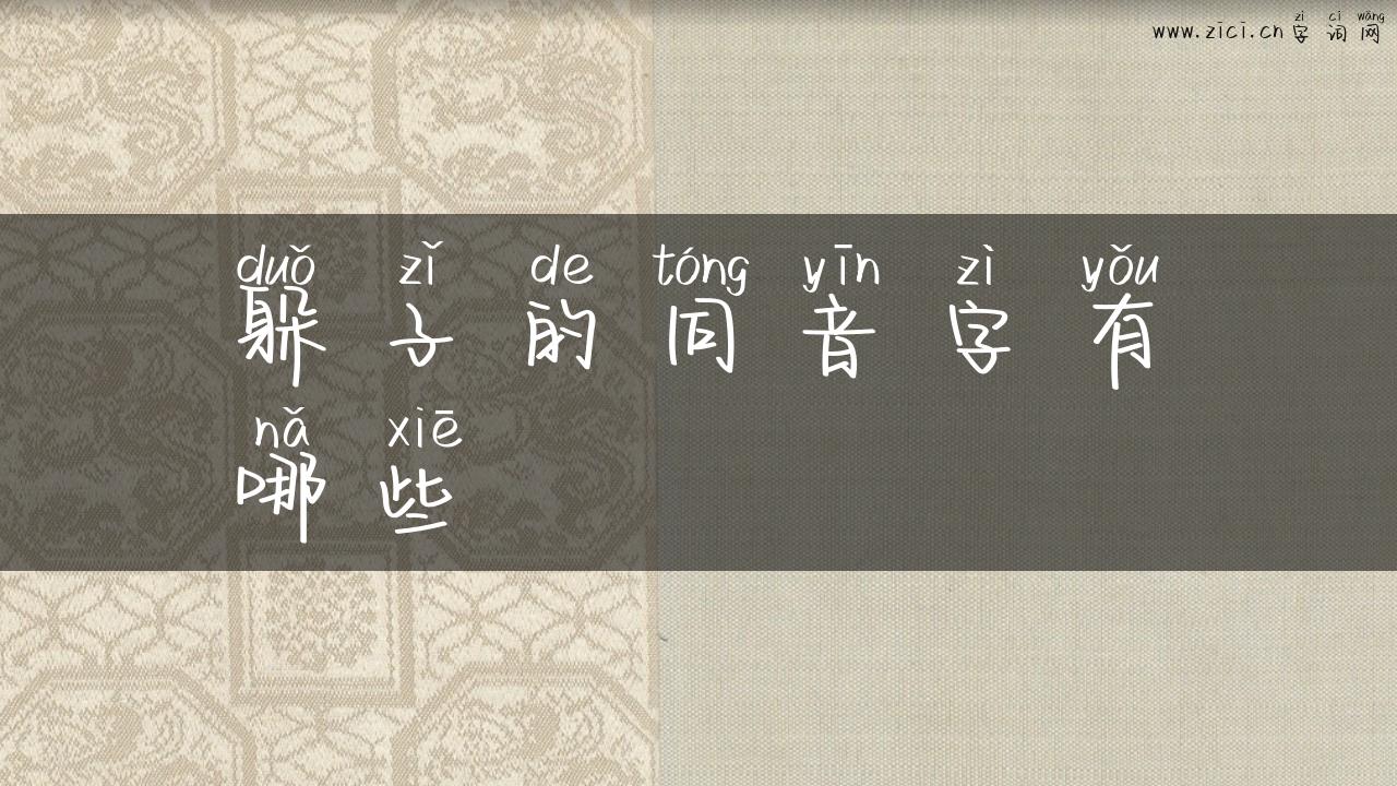 躲子的同音字有哪些