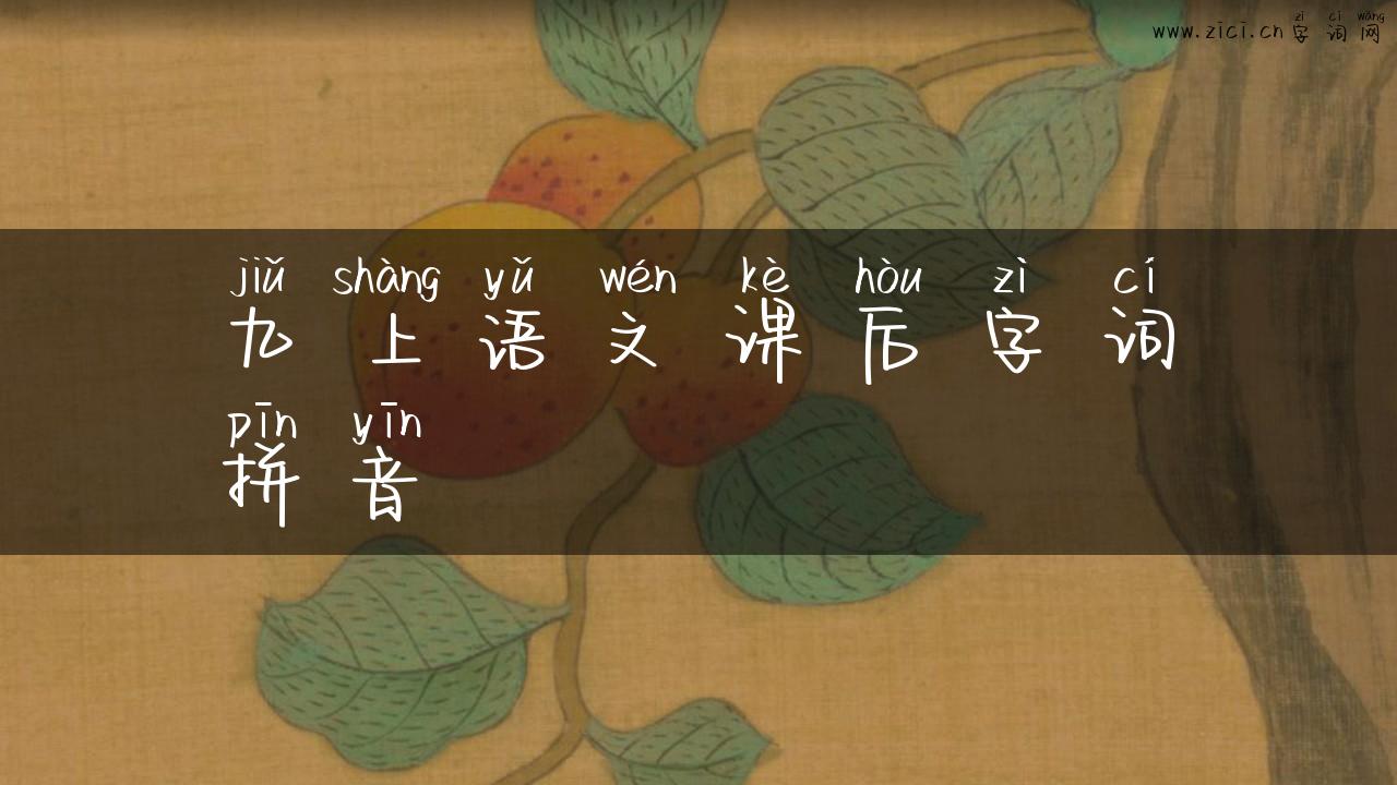 九上语文课后字词拼音