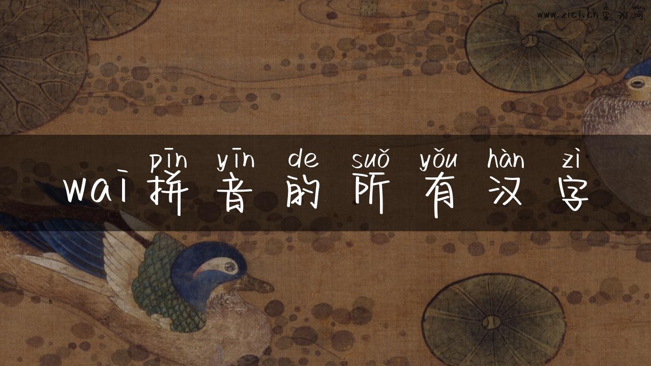 wai拼音的所有汉字