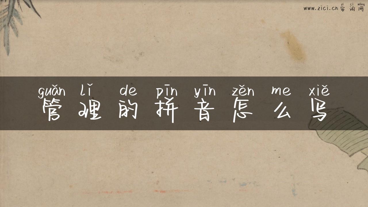 管理的拼音怎么写