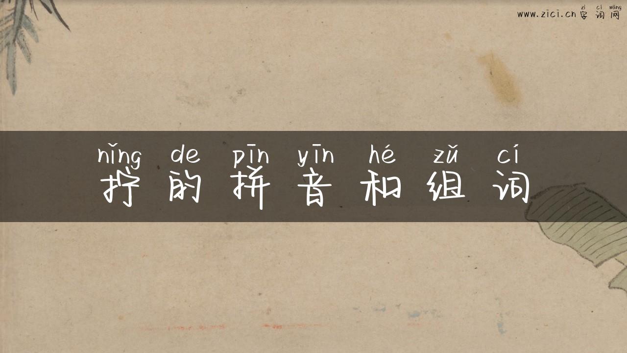 拧的拼音和组词