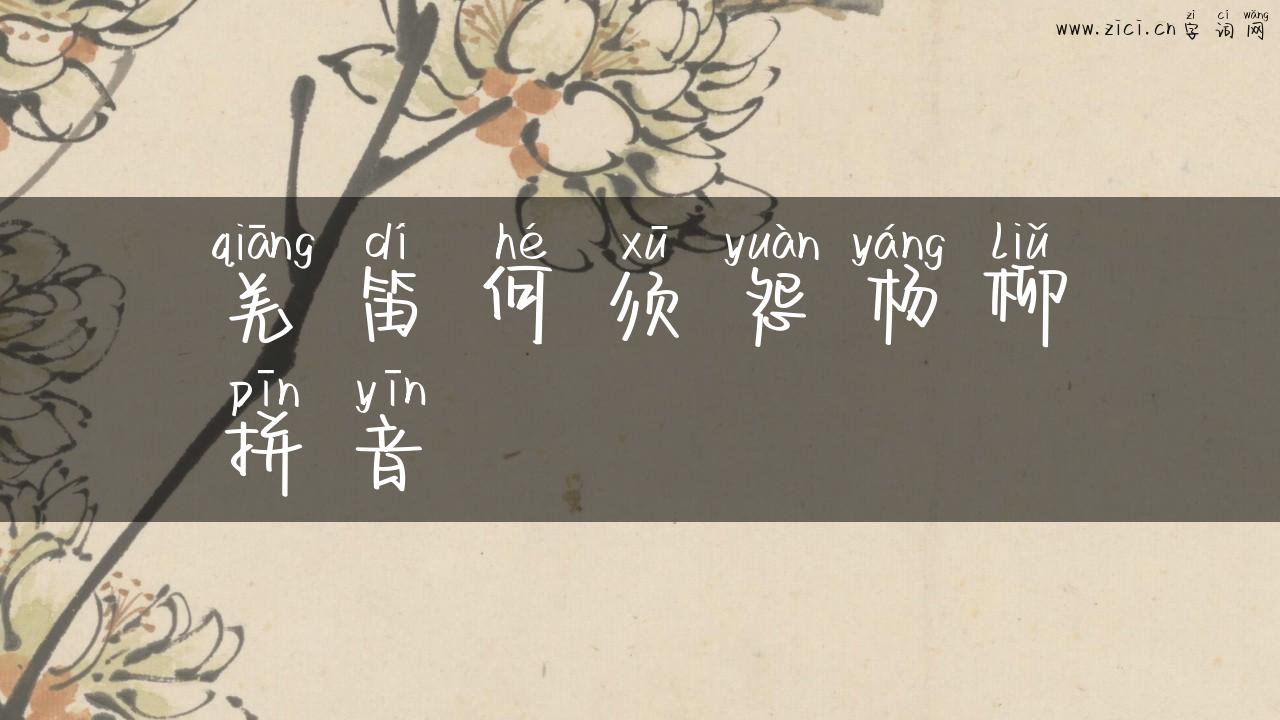 羌笛何须怨杨柳拼音