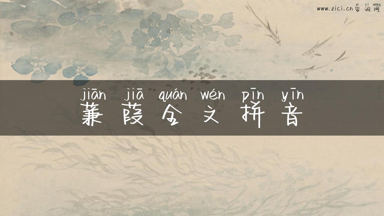 蒹葭全文拼音