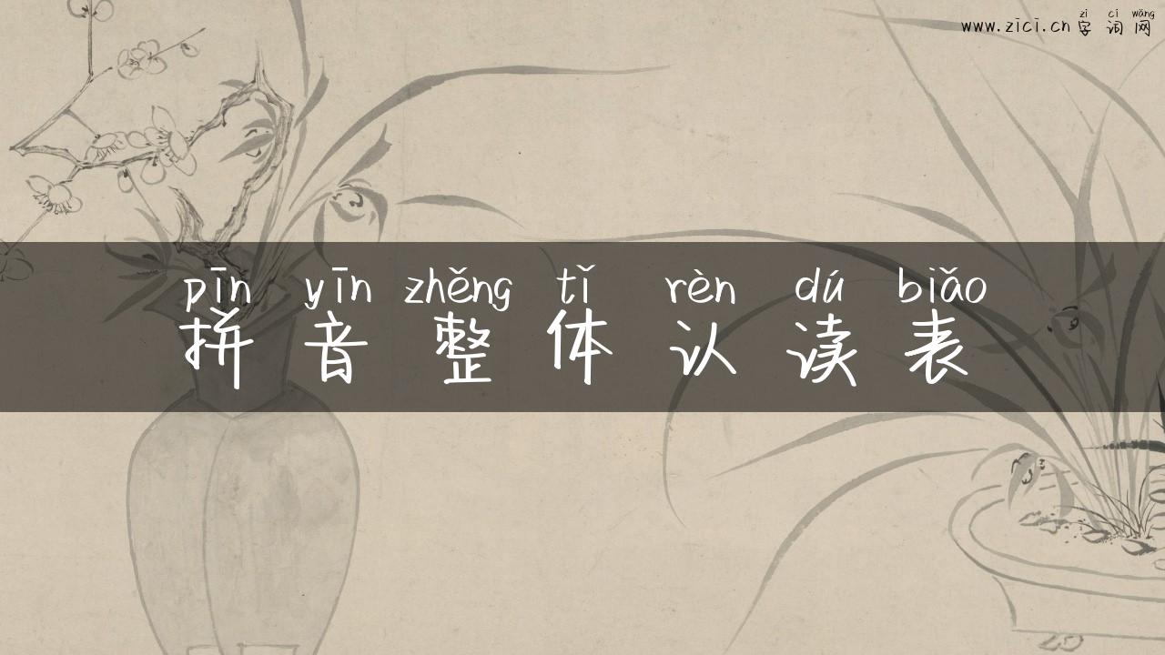 拼音整体认读表