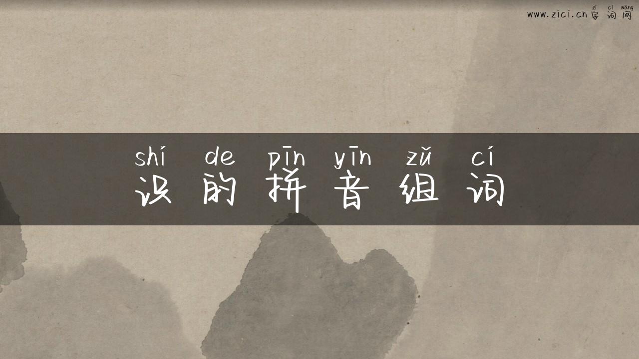 识的拼音组词