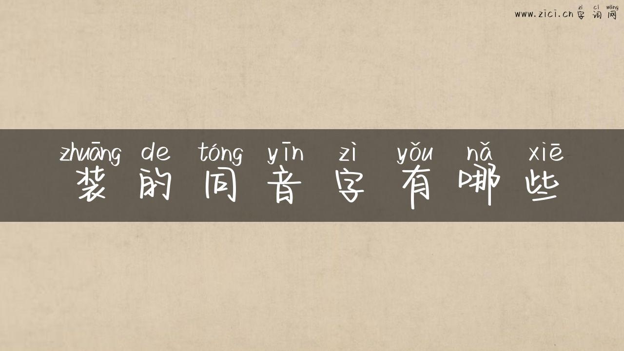 装的同音字有哪些