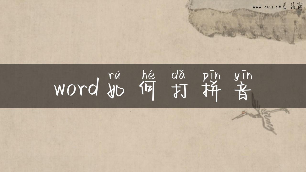 word如何打拼音