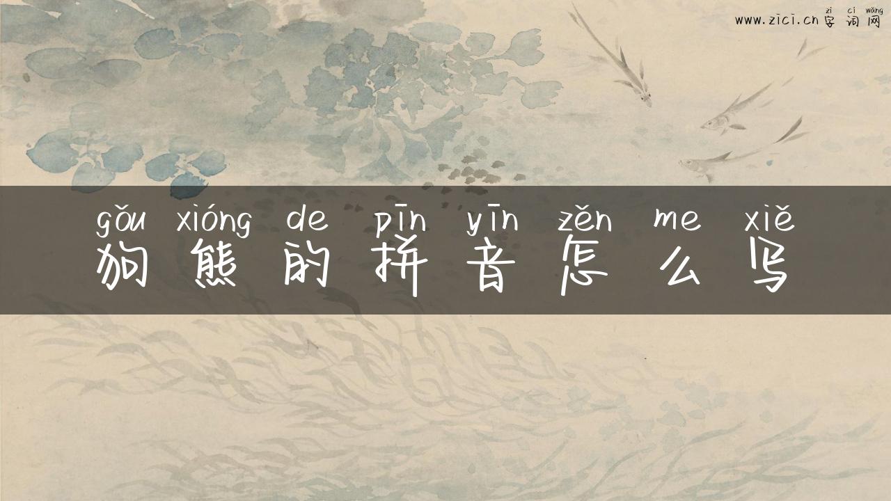 狗熊的拼音怎么写