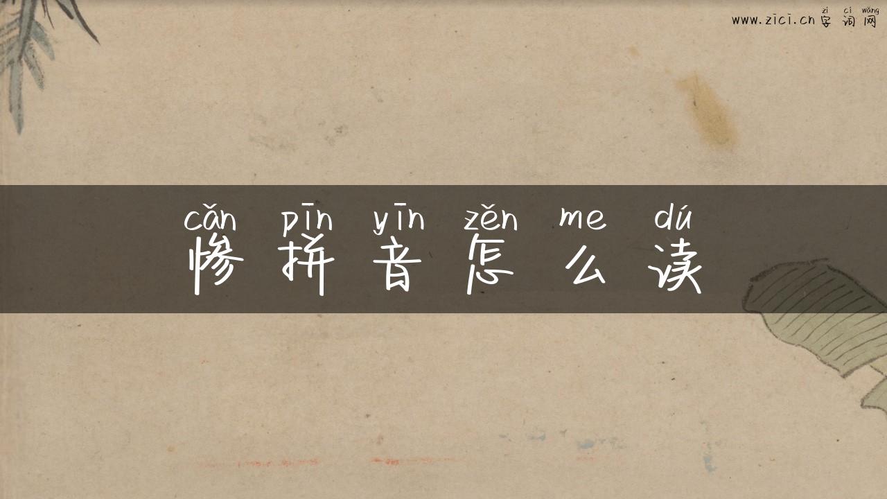 惨拼音怎么读