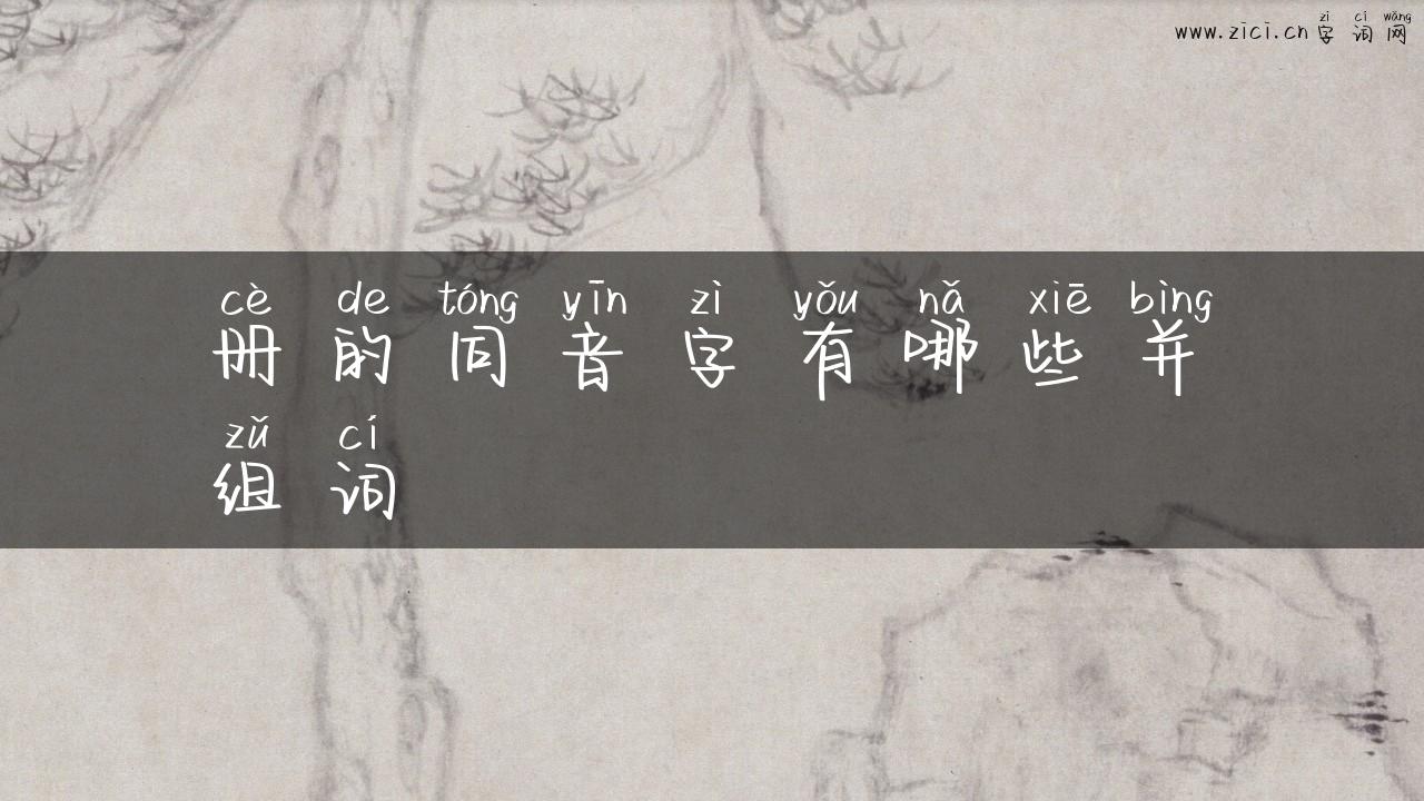 册的同音字有哪些并组词