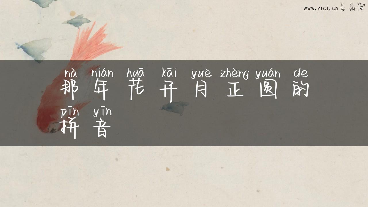 那年花开月正圆的拼音