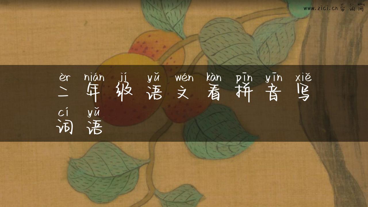 二年级语文看拼音写词语