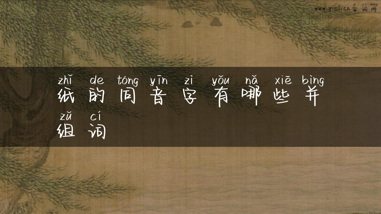 纸的同音字有哪些并组词