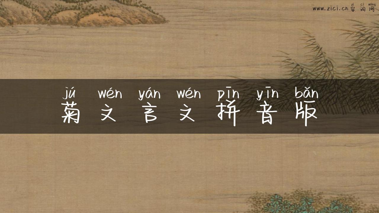 菊文言文拼音版