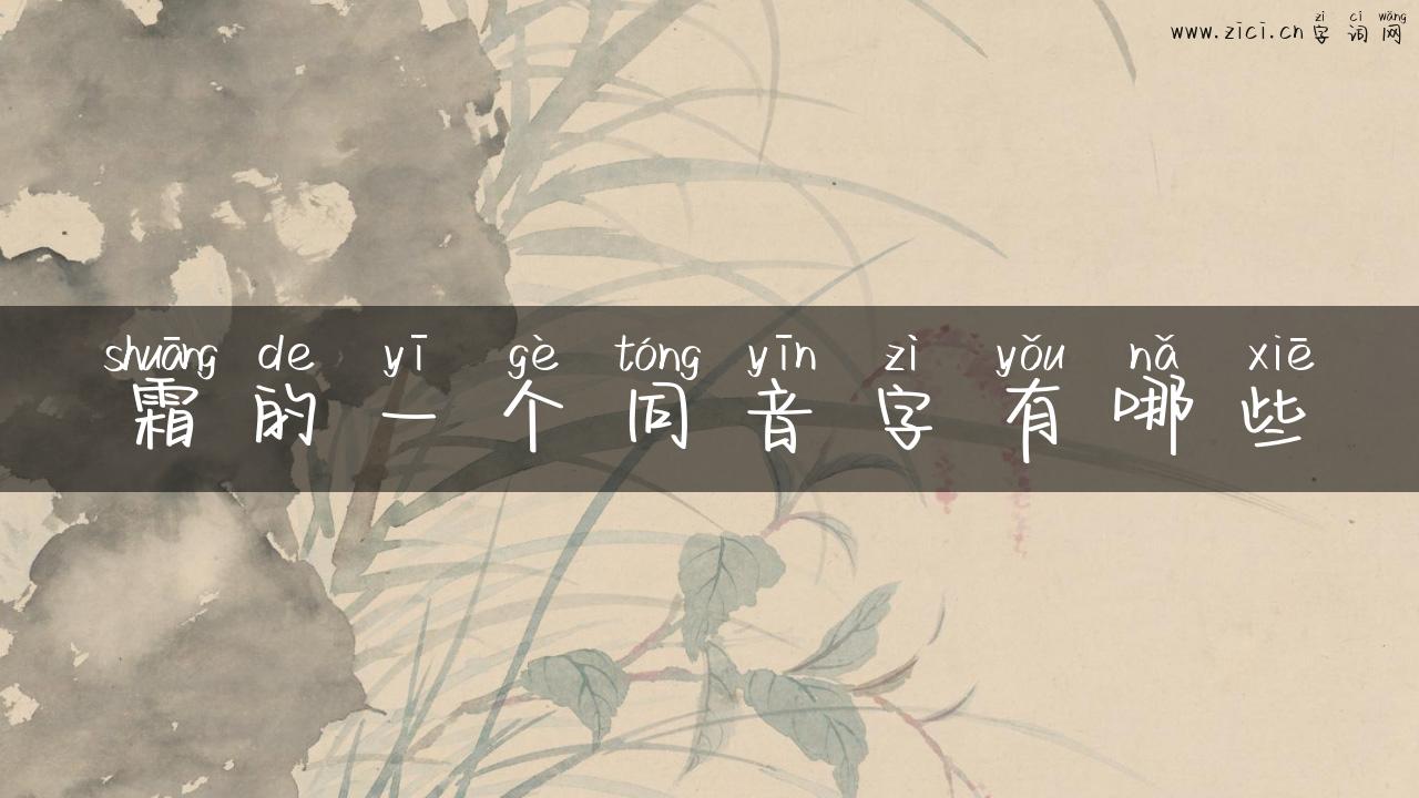 霜的一个同音字有哪些