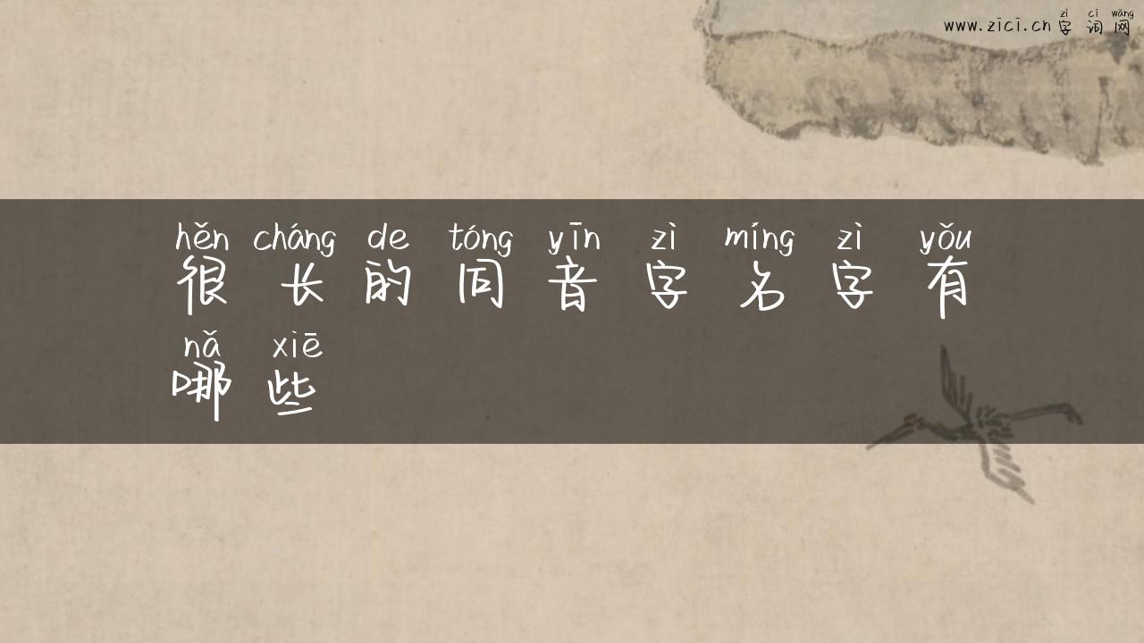 很长的同音字名字有哪些
