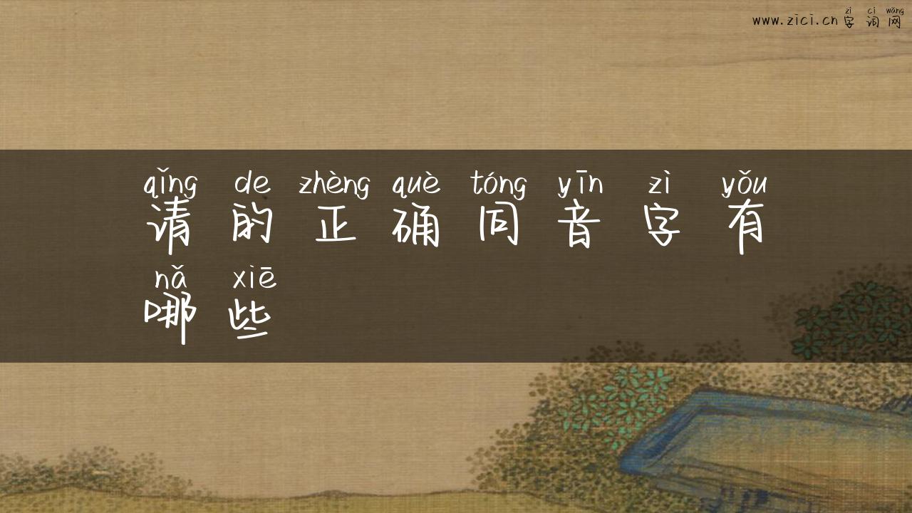 请的正确同音字有哪些