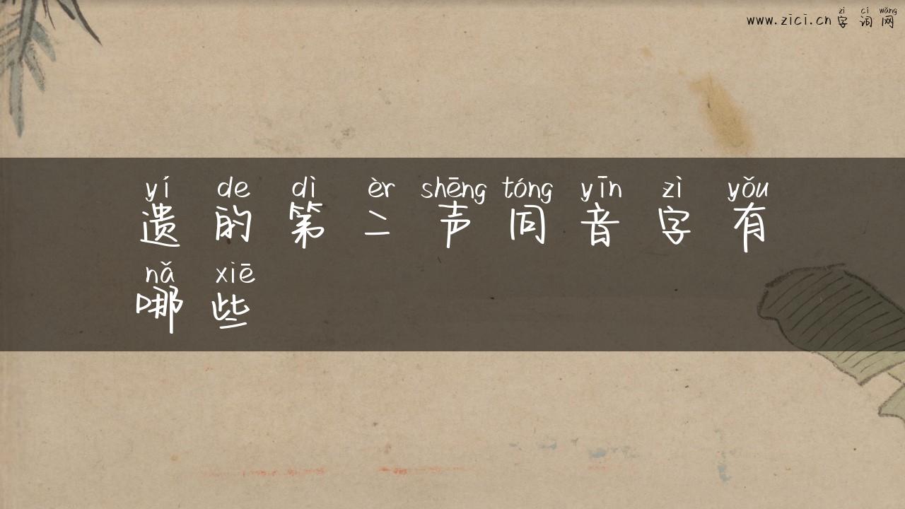 遗的第二声同音字有哪些