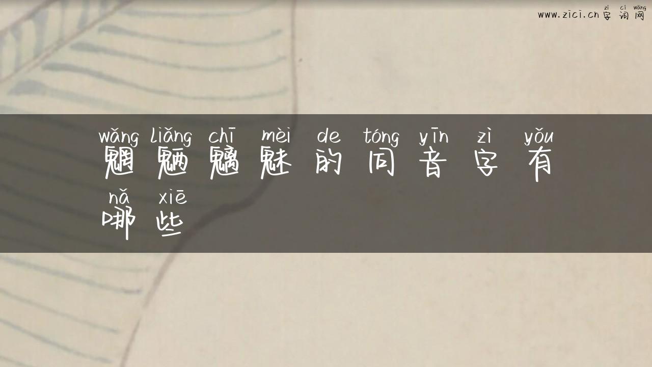 魍魉魑魅的同音字有哪些