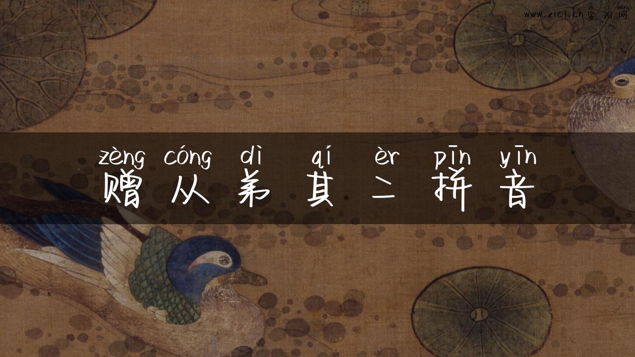 赠从弟其二拼音