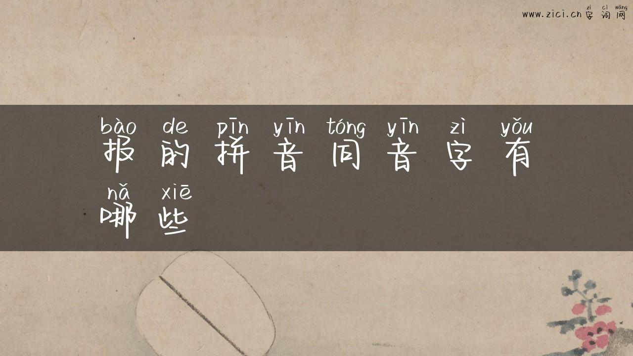 报的拼音同音字有哪些