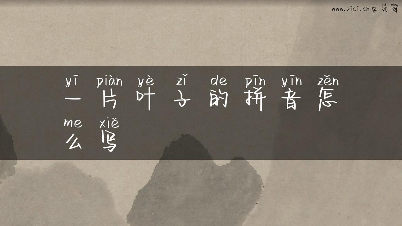 一片叶子的拼音怎么写