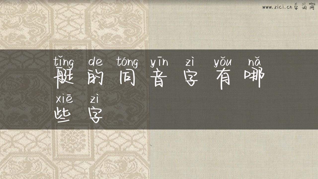 艇的同音字有哪些字