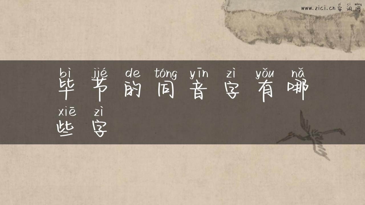 毕节的同音字有哪些字