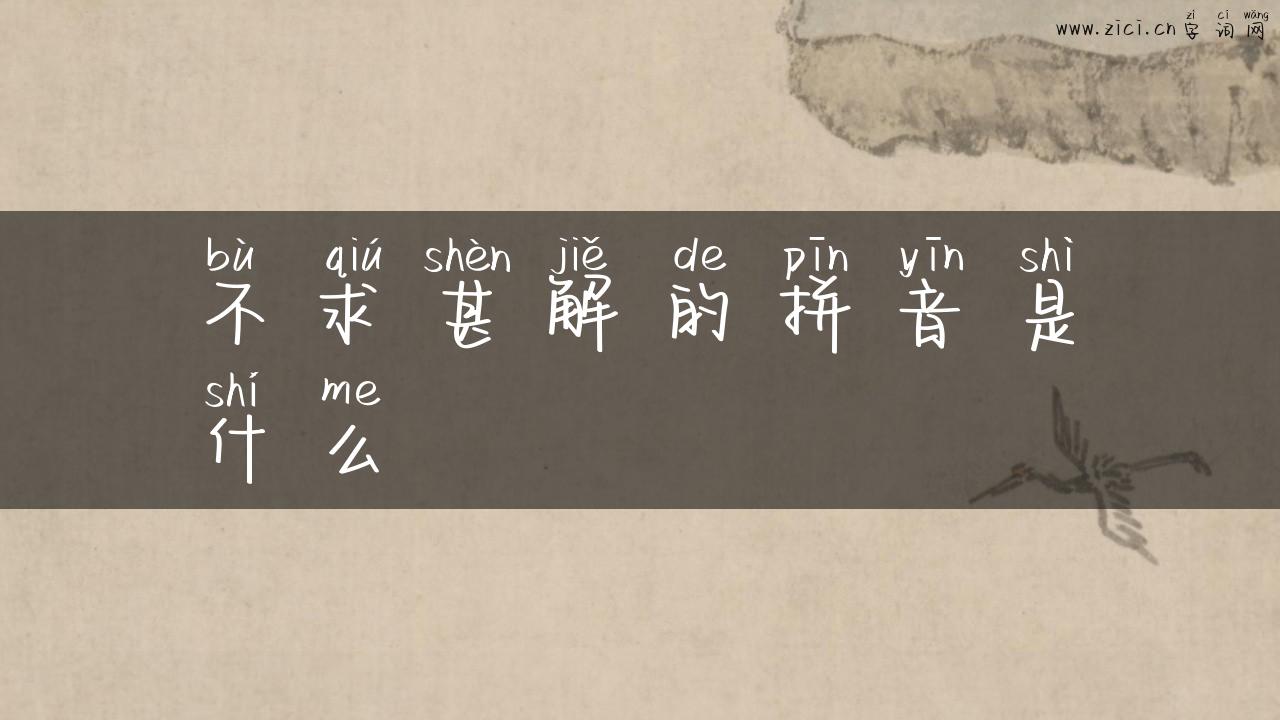 不求甚解的拼音是什么