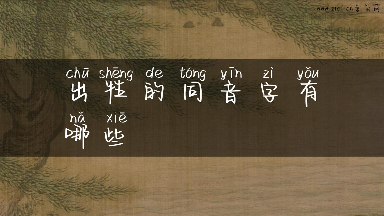 出牲的同音字有哪些
