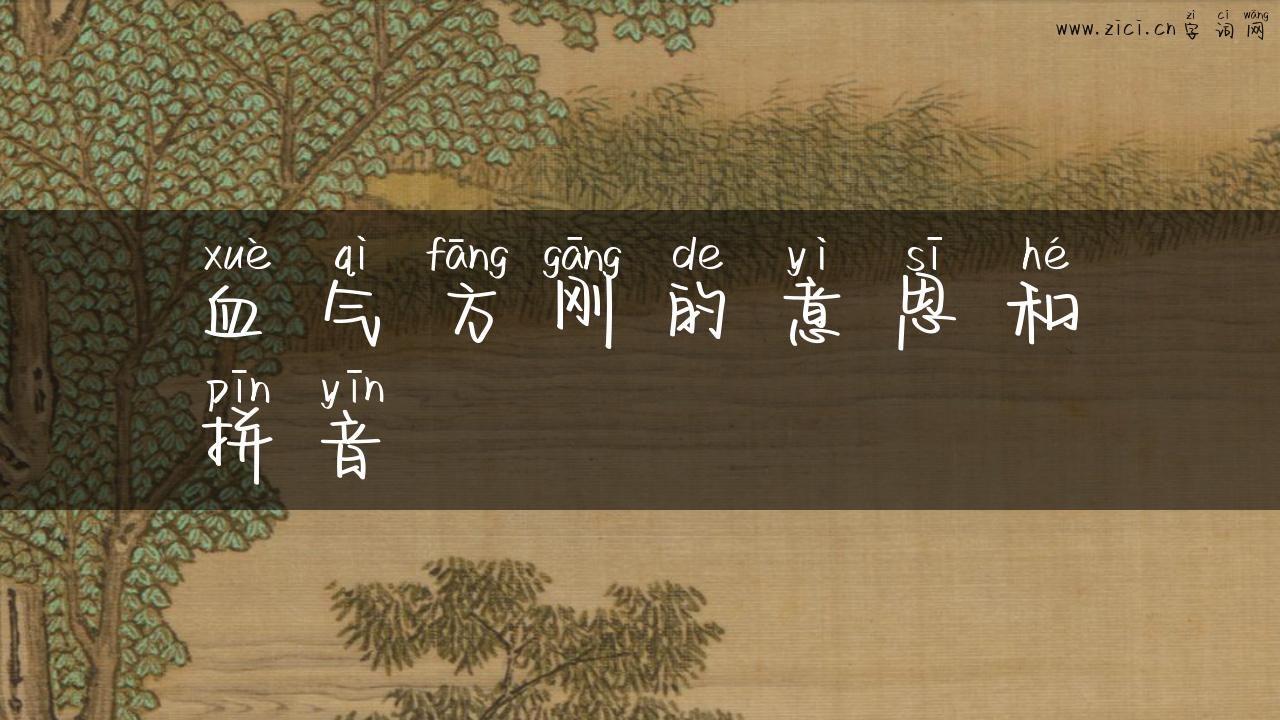 血气方刚的意思和拼音