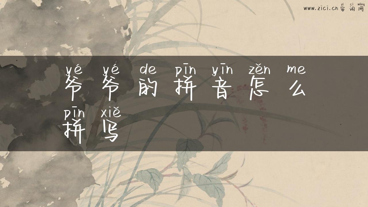爷爷的拼音怎么拼写