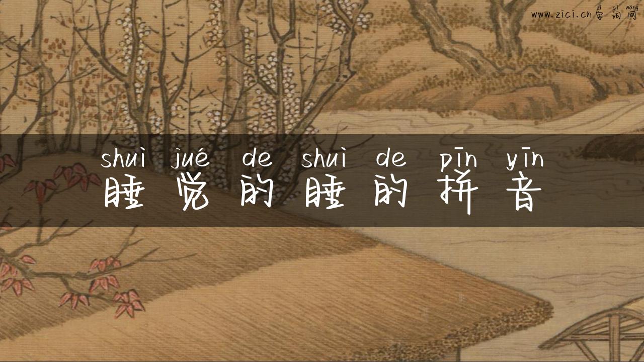 睡觉的睡的拼音
