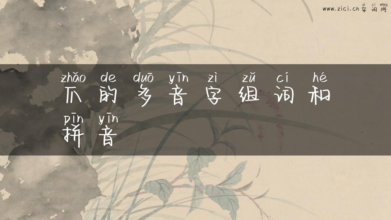 爪的多音字组词和拼音