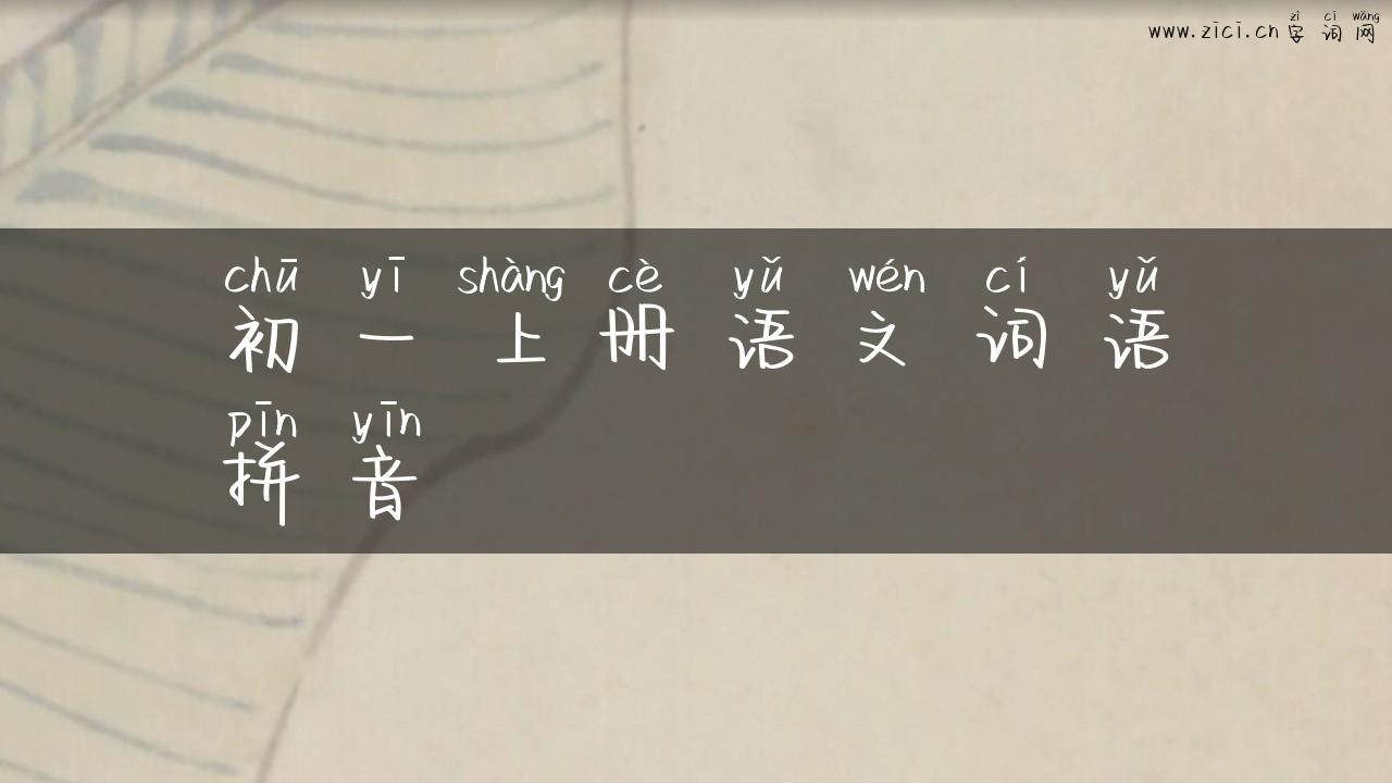 初一上册语文词语拼音