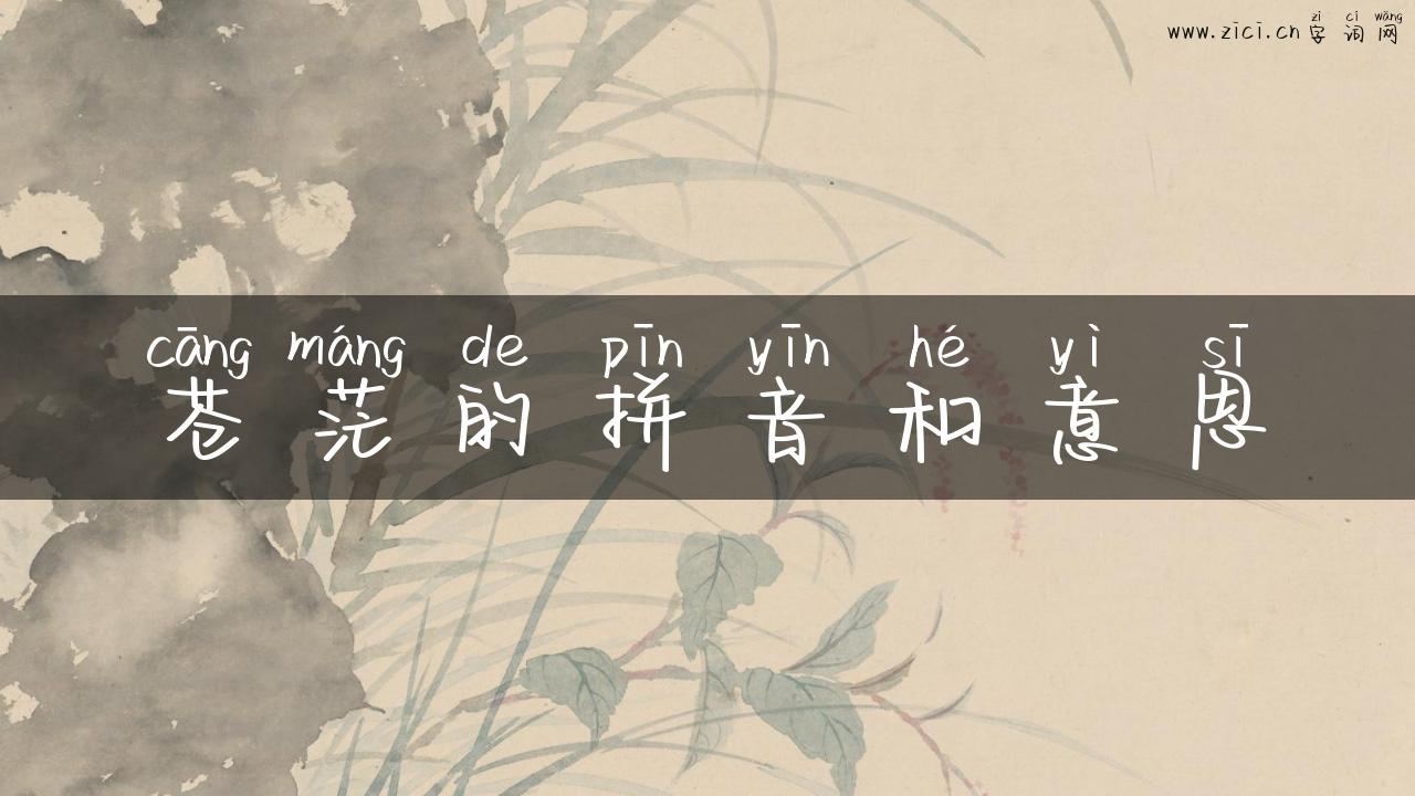 苍茫的拼音和意思