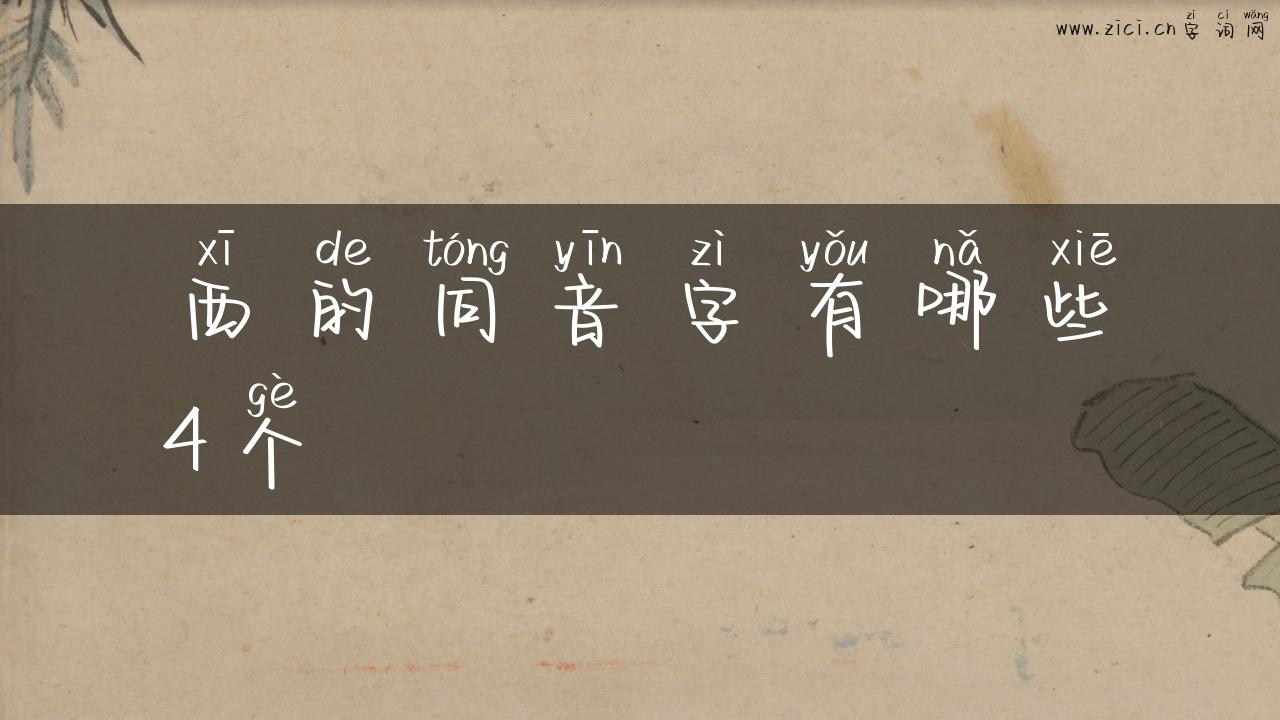 西的同音字有哪些4个