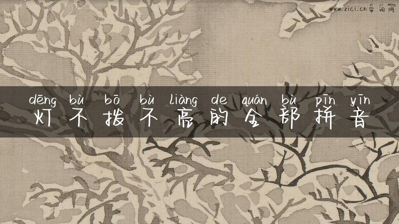 灯不拨不亮的全部拼音