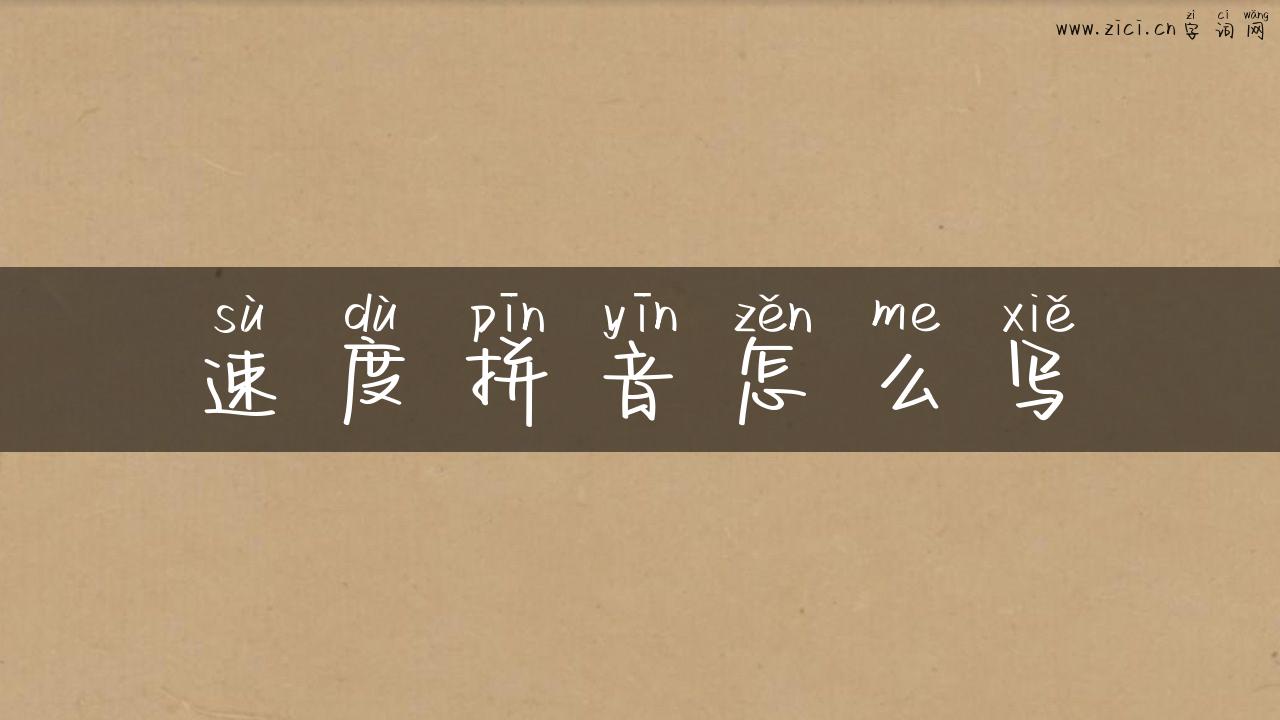 速度拼音怎么写