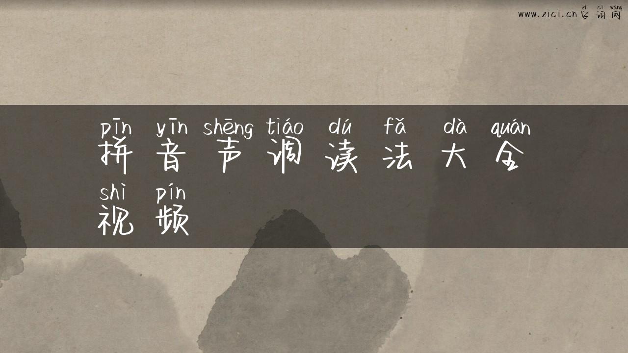 拼音声调读法大全视频