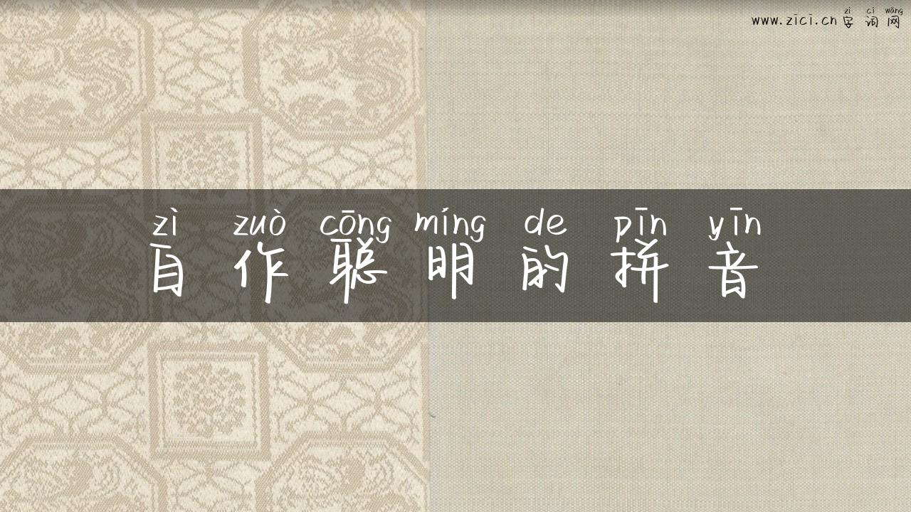 自作聪明的拼音