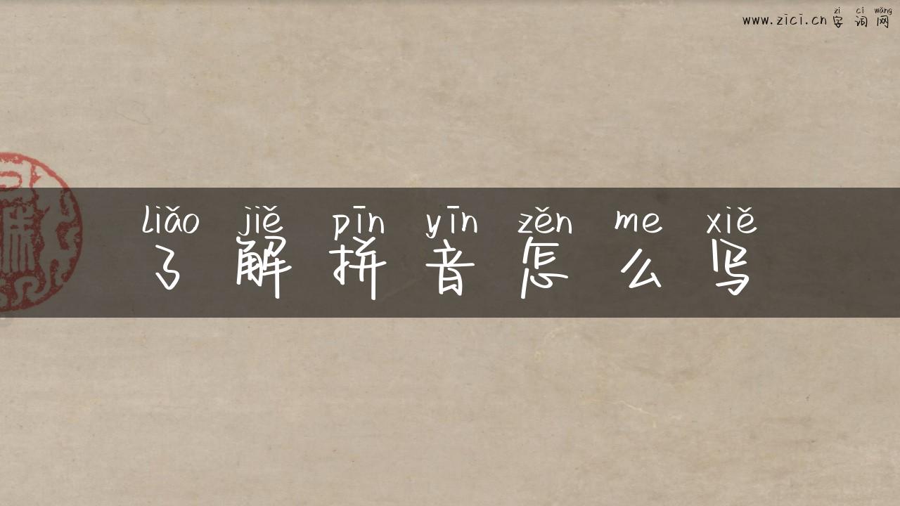 了解拼音怎么写