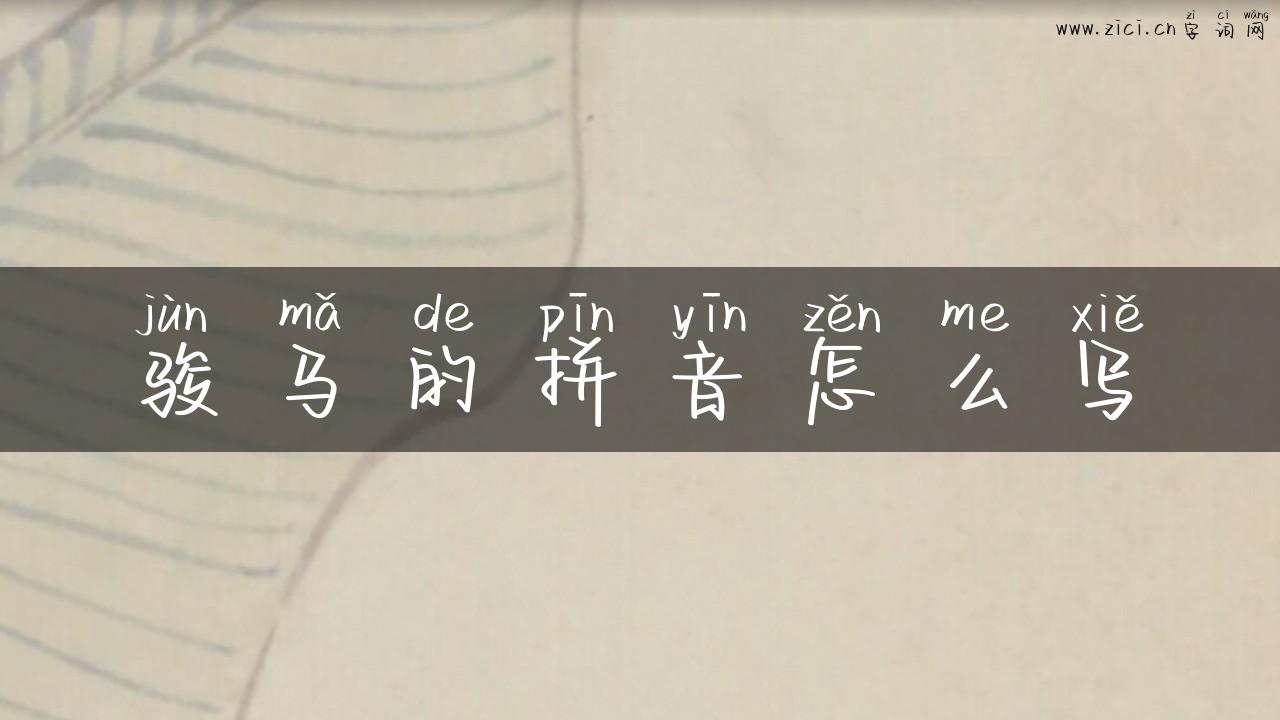 骏马的拼音怎么写