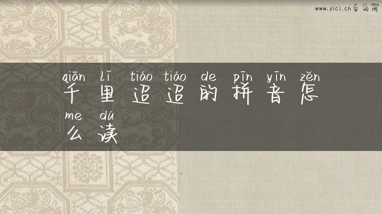 千里迢迢的拼音怎么读