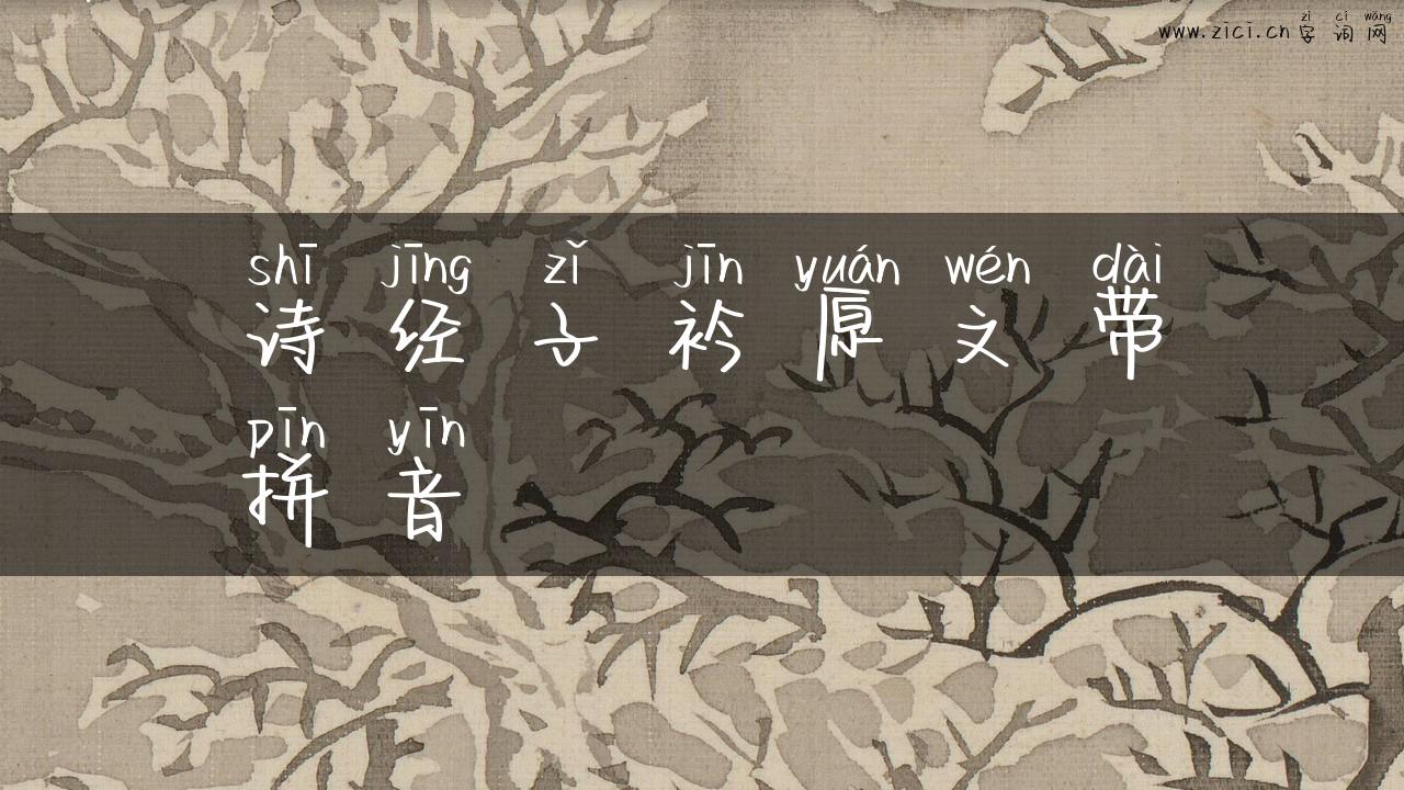 诗经子衿原文带拼音