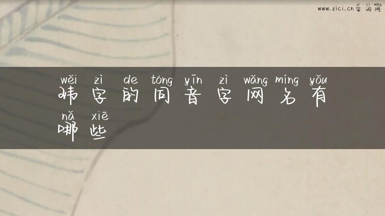 玮字的同音字网名有哪些